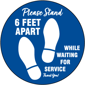 Please Stand 6 Ft Apart Floor Sign