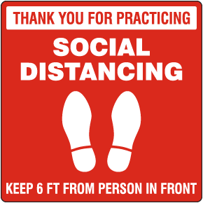 Thank You For Practicing Social Distancing Floor Sign