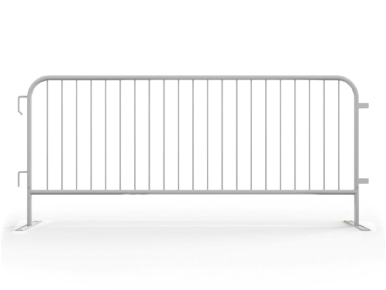 8.5 ft White Interlocking Steel Barricade