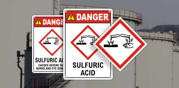 Sulfuric Acid GHS Signs