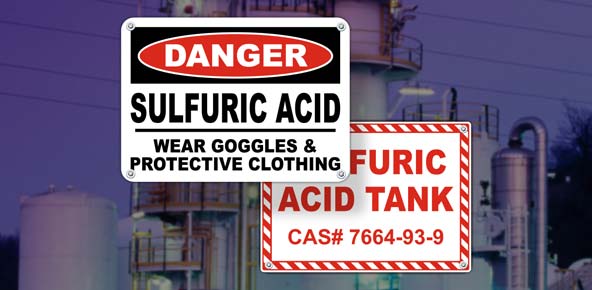 Sulfuric Acid Safety Signs