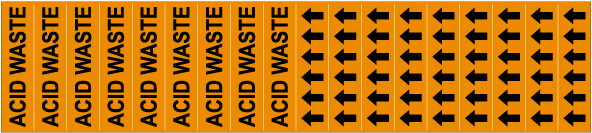 Acid Waste Pipe Label on a Card
