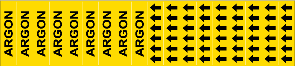 Argon Pipe Labels on a Card