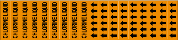 Chlorine Liquid Pipe Label on a Card