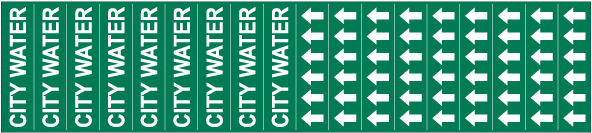 City Water Pipe Label on a Card
