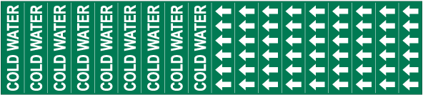 Cold Water Pipe Label on a Card