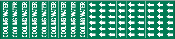 Cooling Water Pipe Label on a Card