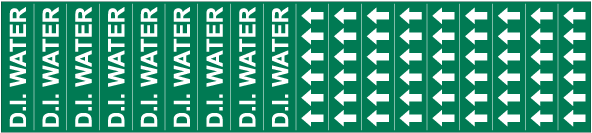 D.I. Water Pipe Label on a Card