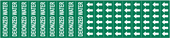Deionized Water Pipe Label on a Card