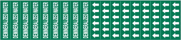 Demineralized Water Pipe Label on a Card