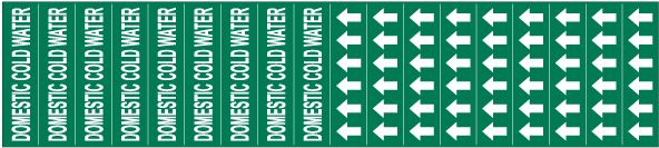 Domestic Cold Water Pipe Label on a Card