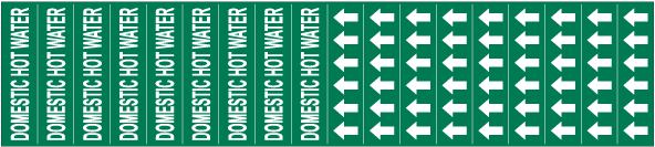 Domestic Hot Water Pipe Label on a Card