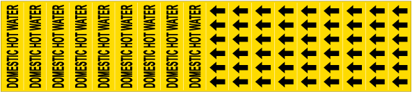 Domestic Hot Water Pipe Label on a Card