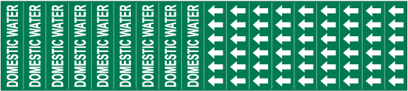 Domestic Water Pipe Label on a Card