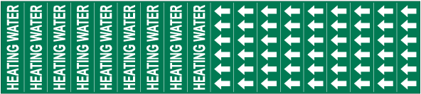 Heating Water Pipe Label on a Card