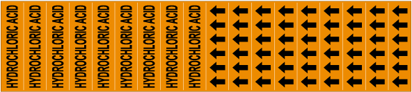 Hydrochloric Acid Pipe Label on a Card