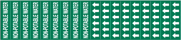 Non-Potable Water Pipe Label on a Card