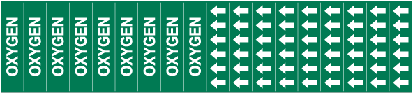 Oxygen Pipe Label on a Card