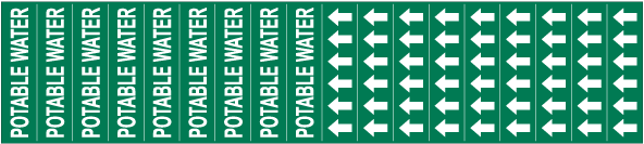 Potable Water Pipe Label on a Card