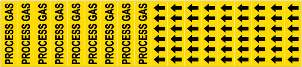 Process Gas Pipe Label on a Card