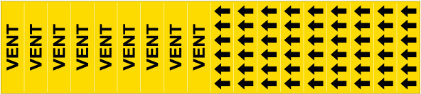 Vent Pipe Label on a Card