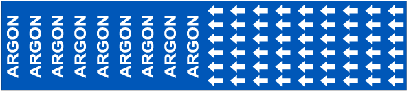 Argon Pipe Labels on a Card