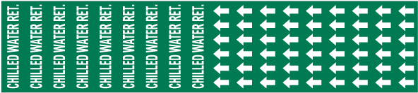 Chilled Water Ret. Pipe Label on a Card