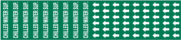 Chilled Water Sup. Pipe Label on a Card