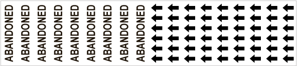 Abandoned Pipe Label on a Card