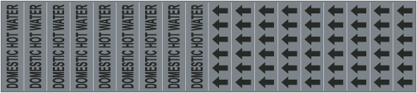 Domestic Hot Water Pipe Label on a Card