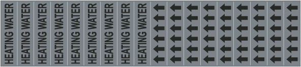 Heating Water Pipe Label on a Card