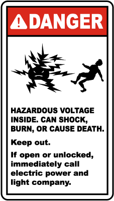 Hazardous Voltage Inside Label