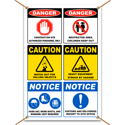 Multi Hazard Authorized Personnel Only Construction Site Banner