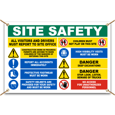 Site Safety Multi Hazard Construction Site Banner