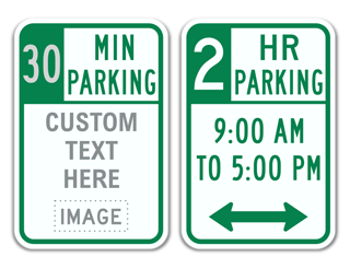 Parking Time Limit Sign with Stock or Custom Clipart
