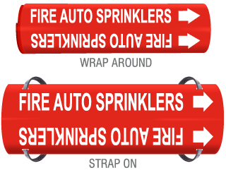 Fire Auto Sprinklers Pipe Marker