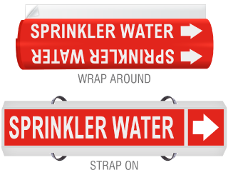 High Temp. Sprinkler Water Pipe Marker