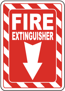Industrial Safety Decal Sticker FIRE EXTINGUISHER INSIDE label