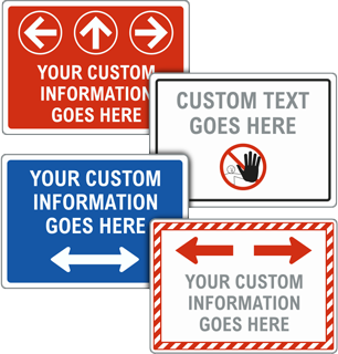 black, red or blue lettering CUSTOM 12/"X18/" Sign Your Text White Aluminum Sign