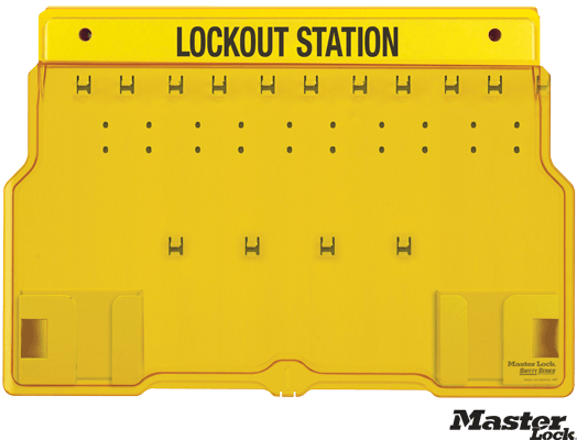 Wall-Mount Empty Lockout Station For 10 Padlocks