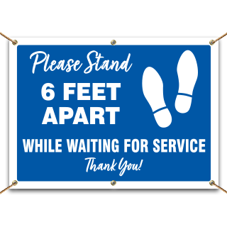 Please Stand 6 Ft Apart Banner