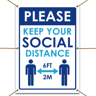 Please Keep Your Social Distance Banner
