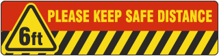 Please Keep Safe Distance Floor Sign