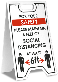 For Your Safety Maintain Social Distancing Floor Stand