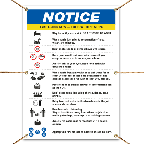 Notice Infection Prevention Construction Banner