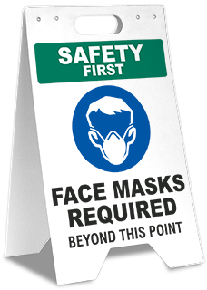Safety First Face Masks Required Beyond This Point Floor Stand