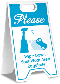 Please Wipe Down Work Area Floor Stand