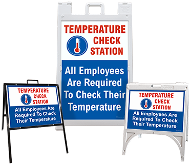 Temperature Check Station All Employees Required Floor Stand