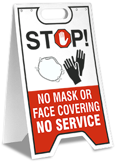 No Mask Or Face Covering No Service Floor Stand