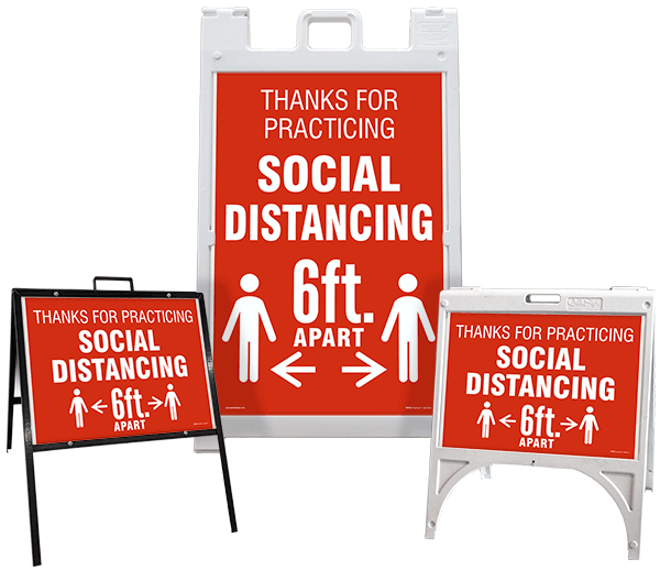 Thanks For Practicing Social Distance Sandwich Board Sign